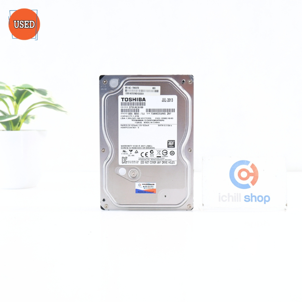 HDD (ฮาร์ดดิสก์) TOSHIBA 1TB (DT01ACA100) SATA 3.5 P14314