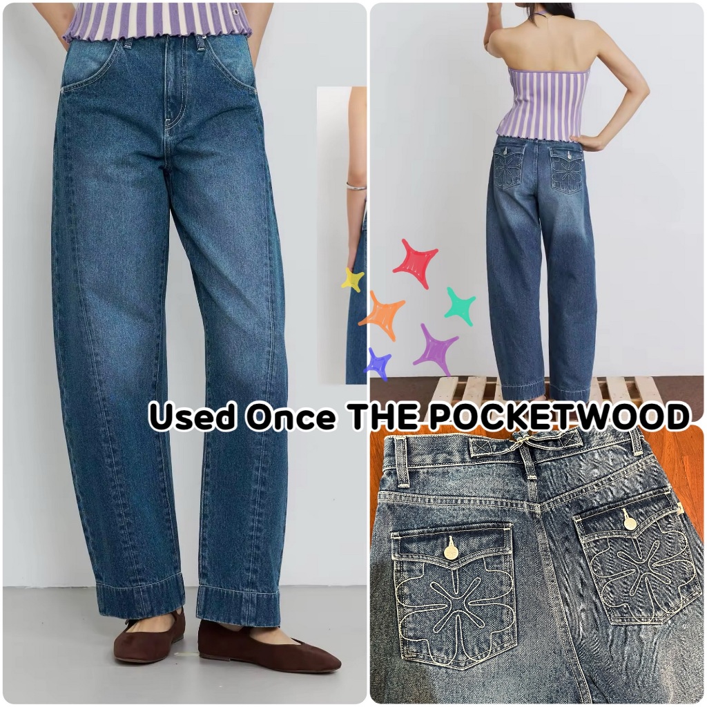 THE POCKETWOOD Loma Barrel Jeans กางเกงยีนส์ทรงสวย size M-Used Once