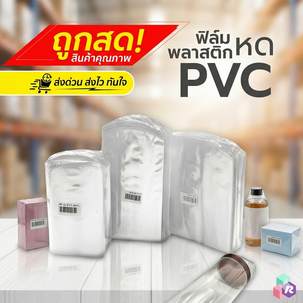 ฟิล์มหด PVC พลาสติกหด ถุงซีล ขนาดกว้าง 3 - 8 นิ้ว แพ็ค 1 กก.