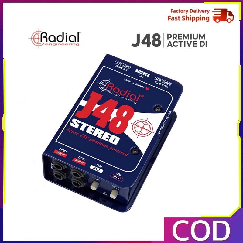 เรเดียล J48 สเตอริโอ 2 ช่องทางที่ใช้งานกล่องเครื่องมือโดยตรง