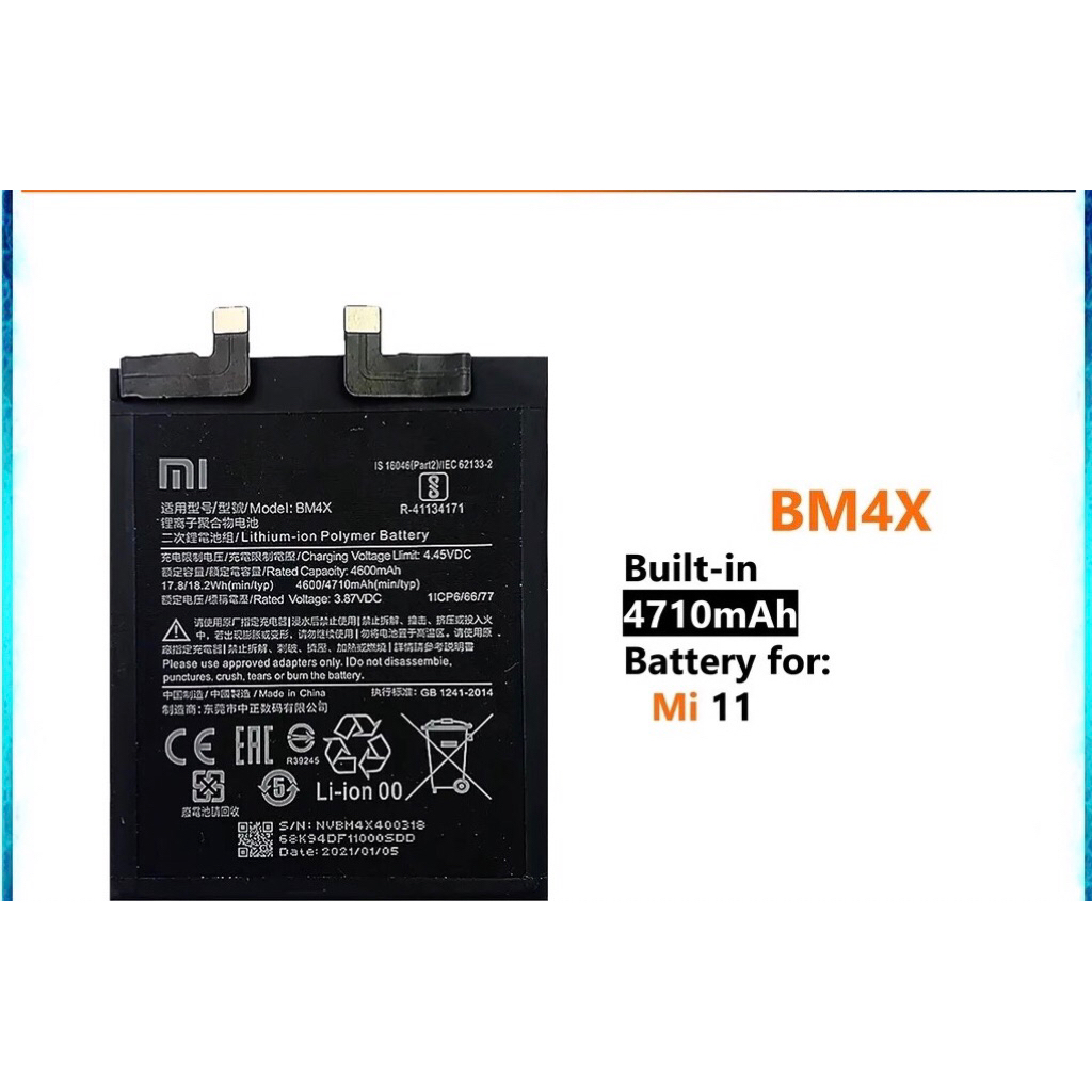 แบตเตอรี่ Xiaomi Mi 11 BM4X Battery แบต Xiaomi Mi 11 Battery BM4X 4710mAh