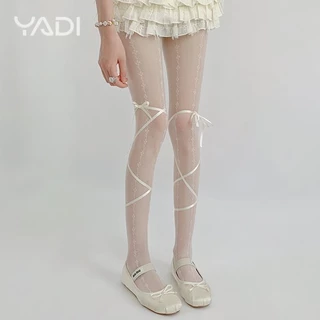 【YADI】พร้อมส่ง ถุงน่องลายตาข่าย ลูกไม้ บาง สไตล์เกาหลี Lolita Bow ผู้หญิง แฟชั่นสําหรับผู้หญิง ❤️🔥