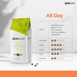 1 kg x Boncafe All Day Bean 250g กาแฟคั่วเม็ด บอนกาแฟ ออลเดย์ (ชนิดเม็ด) อราบิก้าผสมโรบัสต้า คั่วอ่อน