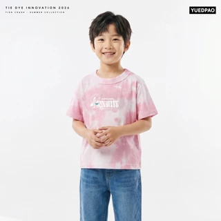 Yuedpao Tie Dye Unisex Kids 2026 เสื้อมัดย้อมเด็ก เสื้อสงกรานต์ ผ้าหนายับยากรีดง่าย ระบายอากาศ เสื้อยืดเด็ก