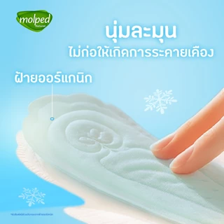 Molped โมลเพด ไอซี่คูล สลิม 0.1 ผ้าอนามัยสูตรเย็น สำหรับกลางวัน แบบมีปีก 25 ซม. จำนวน 14 ชิ้น