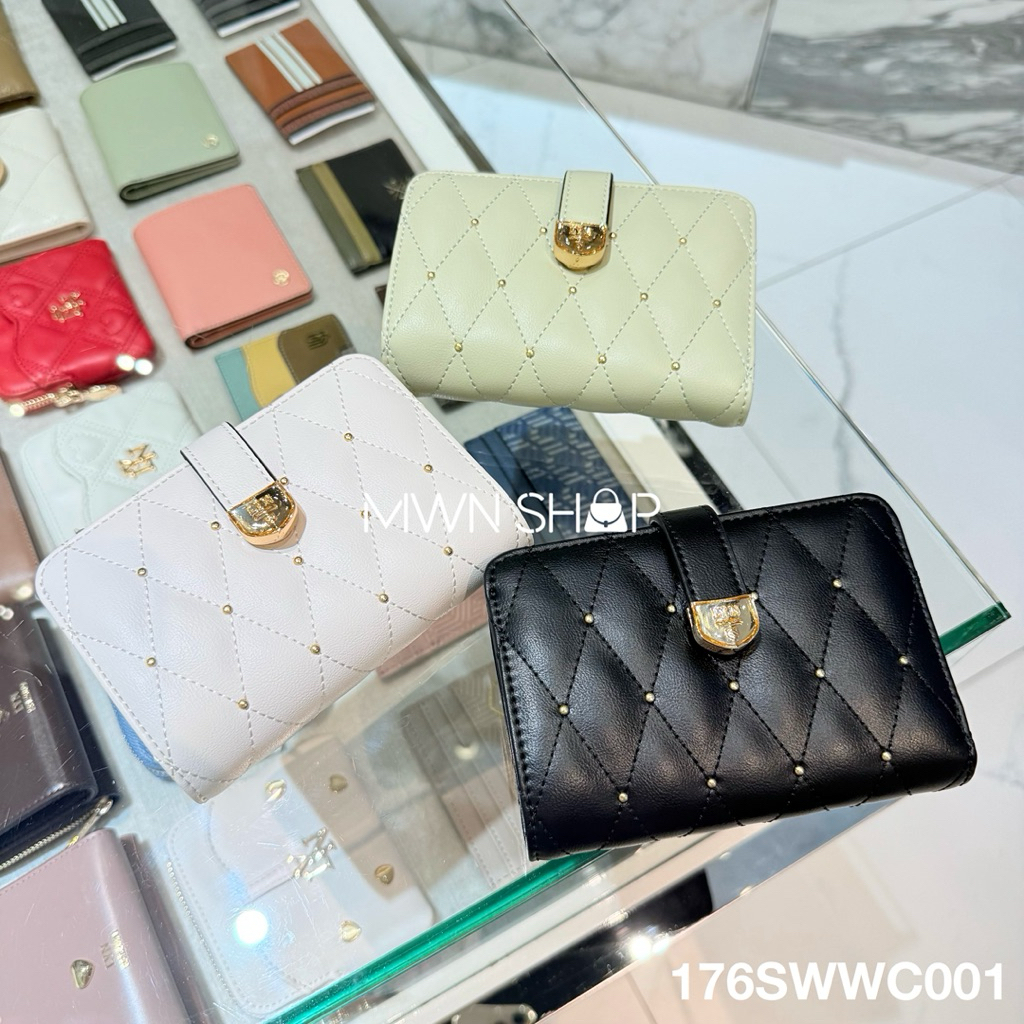 Lyn กระเป๋าสตางค์ใบกลาง hera semi มีโค้ดลด20% พร้อมถุงผ้า ถุงกระดาษ ของแท้จากชอป