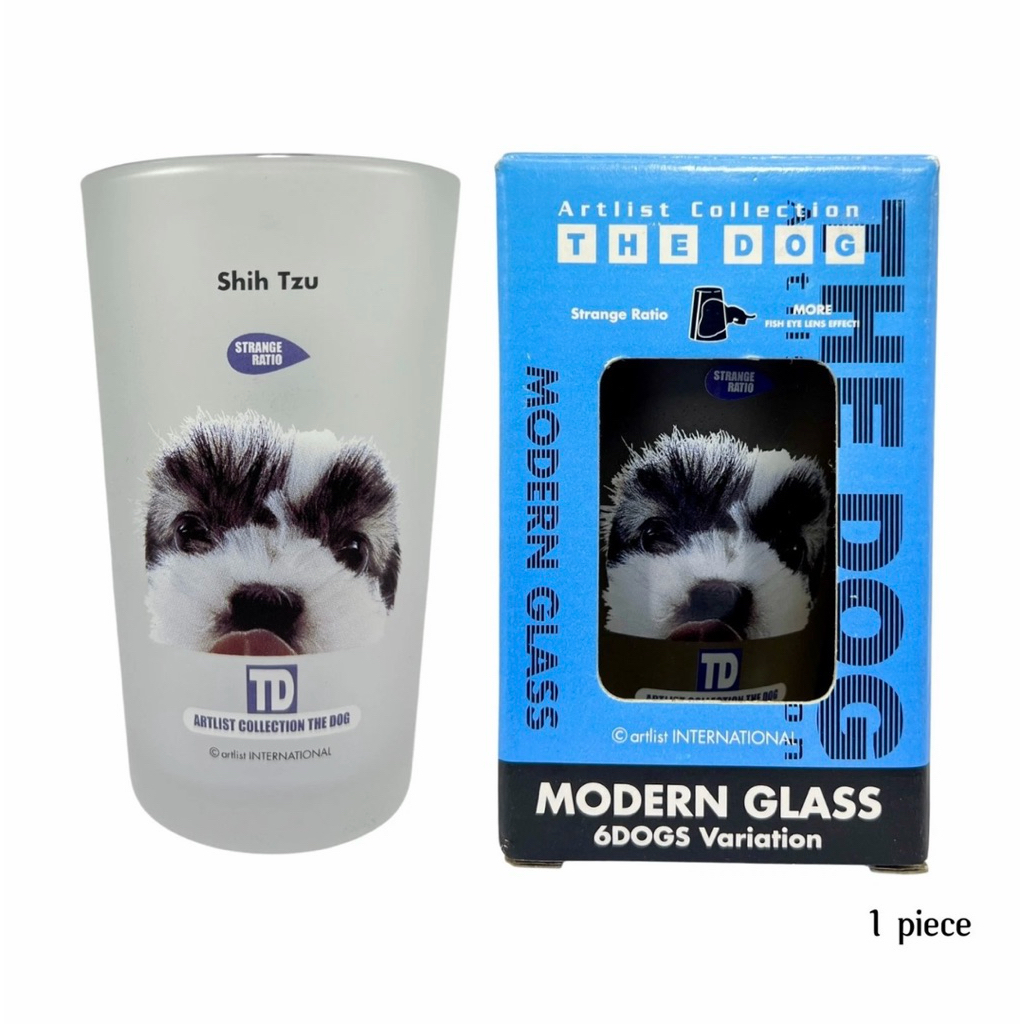 ] แก้วน้ำ Artlist Collection THE DOG ลายหน้าสุนัขชิสุ (Shih Tzu) - Modern Glass "Strange Ratio"