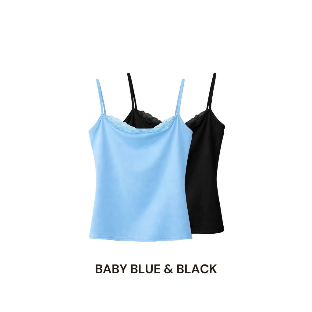 A45 เสื้อสายเดี่ยวลูกไม้ Muenfun