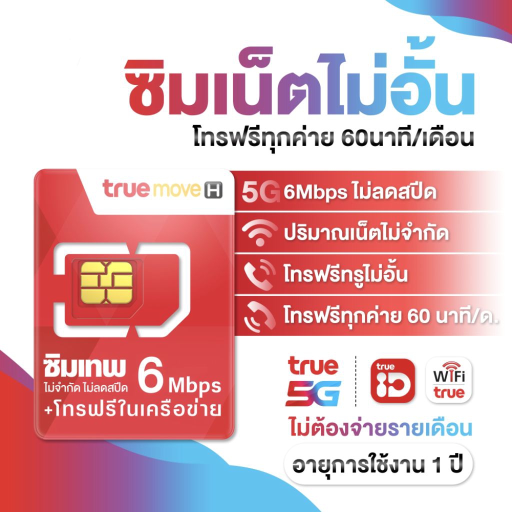 True ซิมเทพ เน็ต 6mbps unlimited ไม่อั้น ไม่ลดสปีด นาน 12 เดือน ซิมเทพทรู ซิมเน็ตไม่ลดสปีด ซิมเน็ตรา