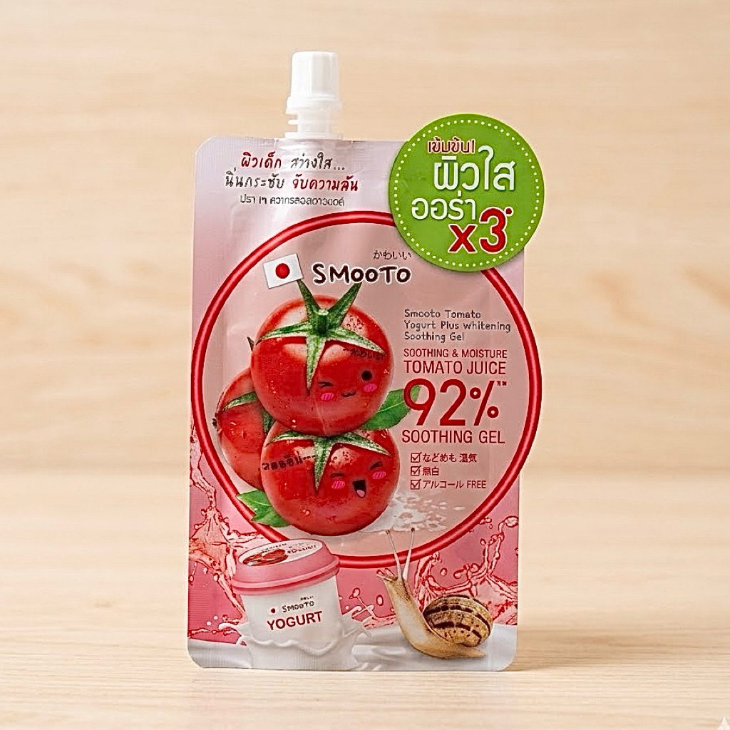 (1 ซอง) สมูทโตะ smooto เจลมะเขือเทศ 92% ผสมโยเกิร์ตแท้ เจลบำรุงผิว สูตรผิวเด็ก นิ่ม กระชับ สว่างใส จับความมัน – โปรปัง