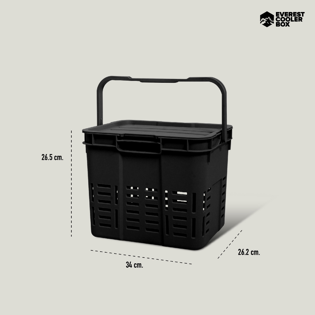 EVEREST STACKING MESH BOX ตะกร้าพร้อมฝาปิด 16 ลิตร ดีไซน์มินิมอล แข็งแรง ใช้งานได้อเนกประสงค์