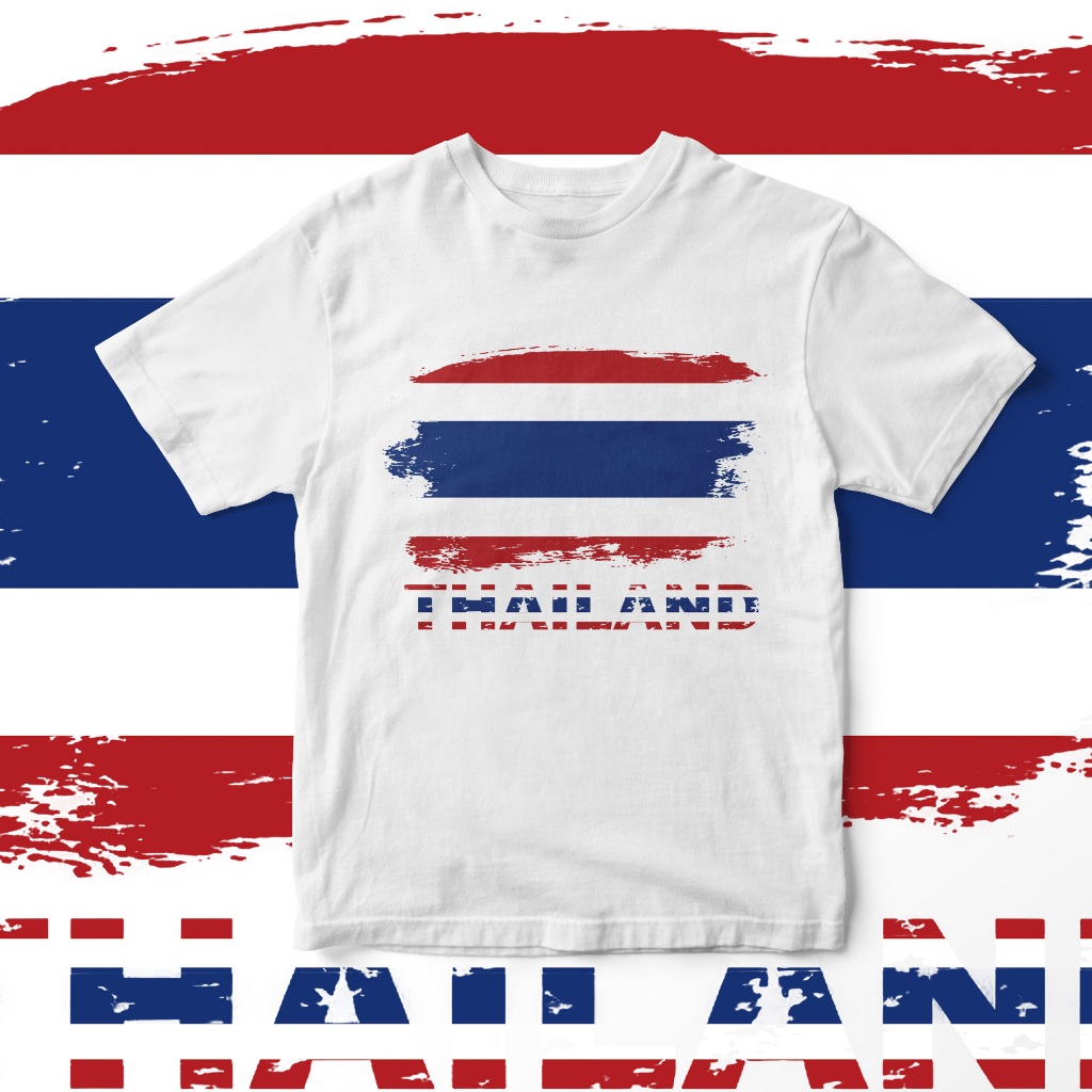 (จัดส่งตลอด 24 ชั่วโมง)Fanfei black t-shirt เสื้อยืดพิมพ์ลายไทยแลนด์ หลวมและสะดวกสบาย