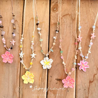 Sebofficial | สร้อยคอเชือกเทียน สร้อยใส่ไปทะเล สร้อยคอจี้เปลือกหอย ลูกปัด หินธรรมชาติ