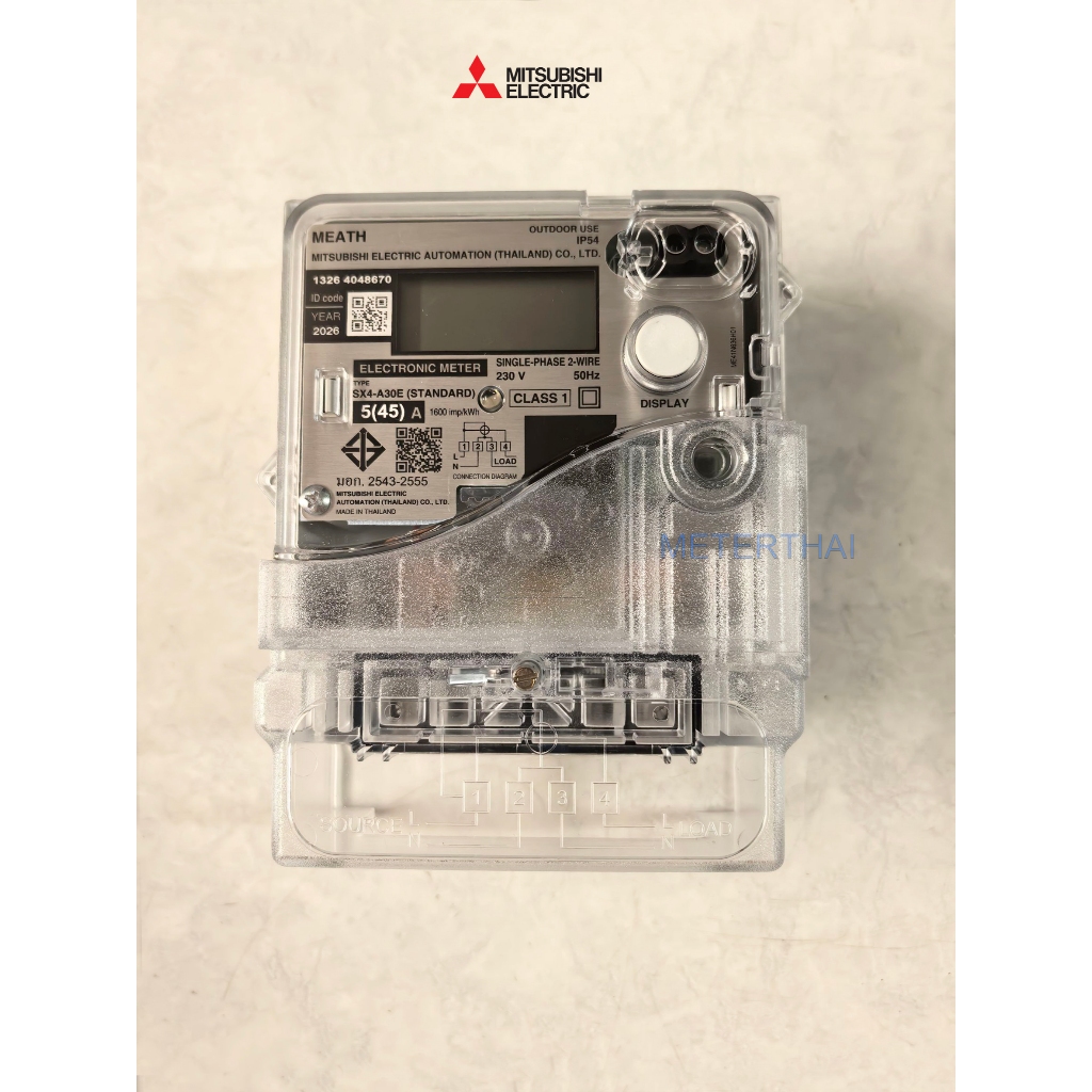 Mitsubishi Meter มิเตอร์อิเล็กทรอนิกส์ 1P2W 5(100A) SX4-A30E Electronic Watt-hour Meter มิตซูบิชิ‏