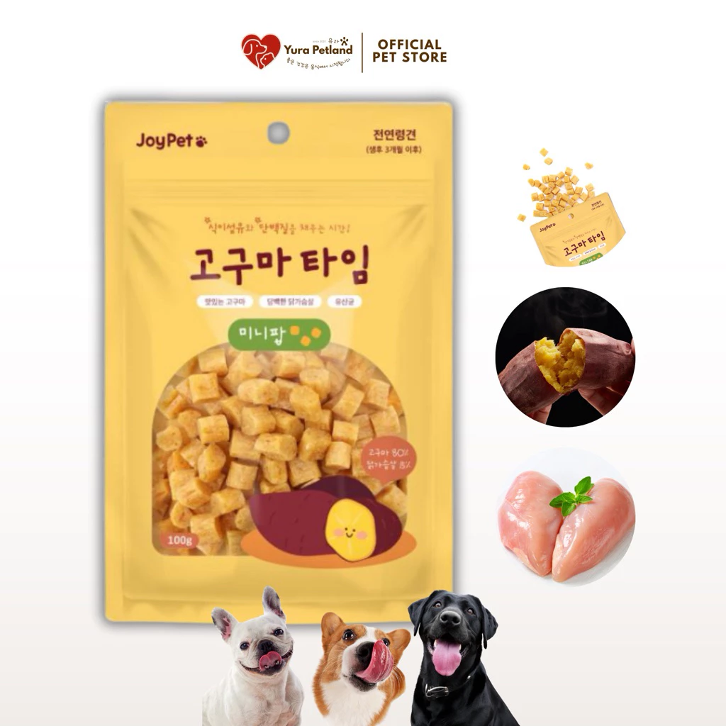 [ขนมมันหวานหนึบมินิ Sweet Potato Cube Mini นำเข้าจากเกาหลี] NATURAL LAB (Joy Pet) มันหวาน ขนมสุนัข