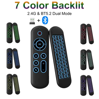 M5 Air Mouse เมาส์ไร้สาย Bluetooth 5.2 & 2.4G รีโมทคีย์บอร์ด มีไฟ Backlight สั่งงานด้วยเสียง สำหรับ Android TV Box PC