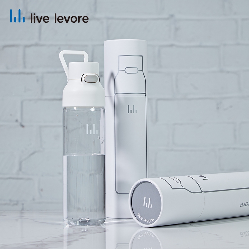 Live Levore Sport Tritan Water Bottle 750ML white 360° Leakproof BPA-Free Portable Odourless Reusable