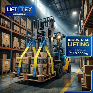 สลิงผ้าใบยกของ3ตัน 3000kg Webbing Sling สายพานยกของPolyester SF7:1 มาตรฐานCE GSใช้กับเครน โฟล์คลิฟท์