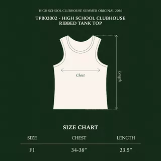 Highschool Summer Collection : Clubhouse Ribbed tank top เสื้อกล้าม ผ้าริบ เข้ารูป ทรงสวย - TPB02002