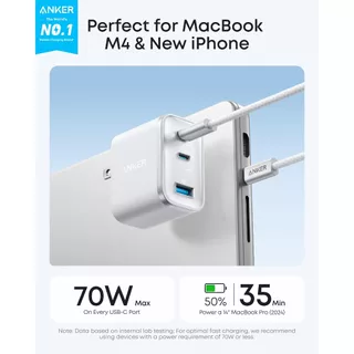 อุปกรณ์ชาร์จเร็ว งเกอร์ 70W 3 พอร์ต ดีไซน์สวยงาม ชาร์จพร้อมกันหลายอุปกรณ์（Single head）