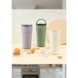 LocknLock แก้วน้ำเก็บอุณหภูมิเคลือบเซรามิก พร้อมหลอด Metro Cafe' Top Handle ความจุ 900ml. รุ่น LHC4419