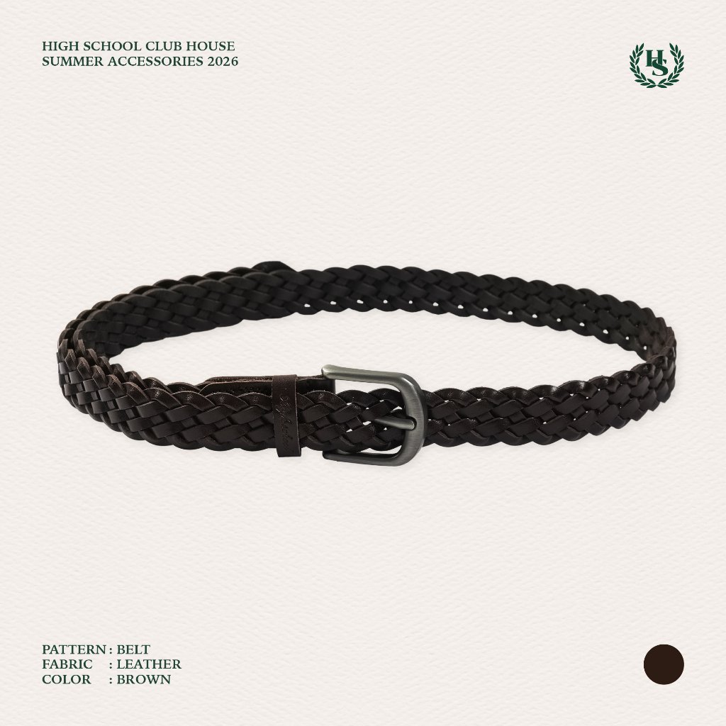 Highschool Summer Collection : Clubhouse Plaited Leather Belt เข็มขัดหนังแบบถัก - ACB99029 รูปที่ 3