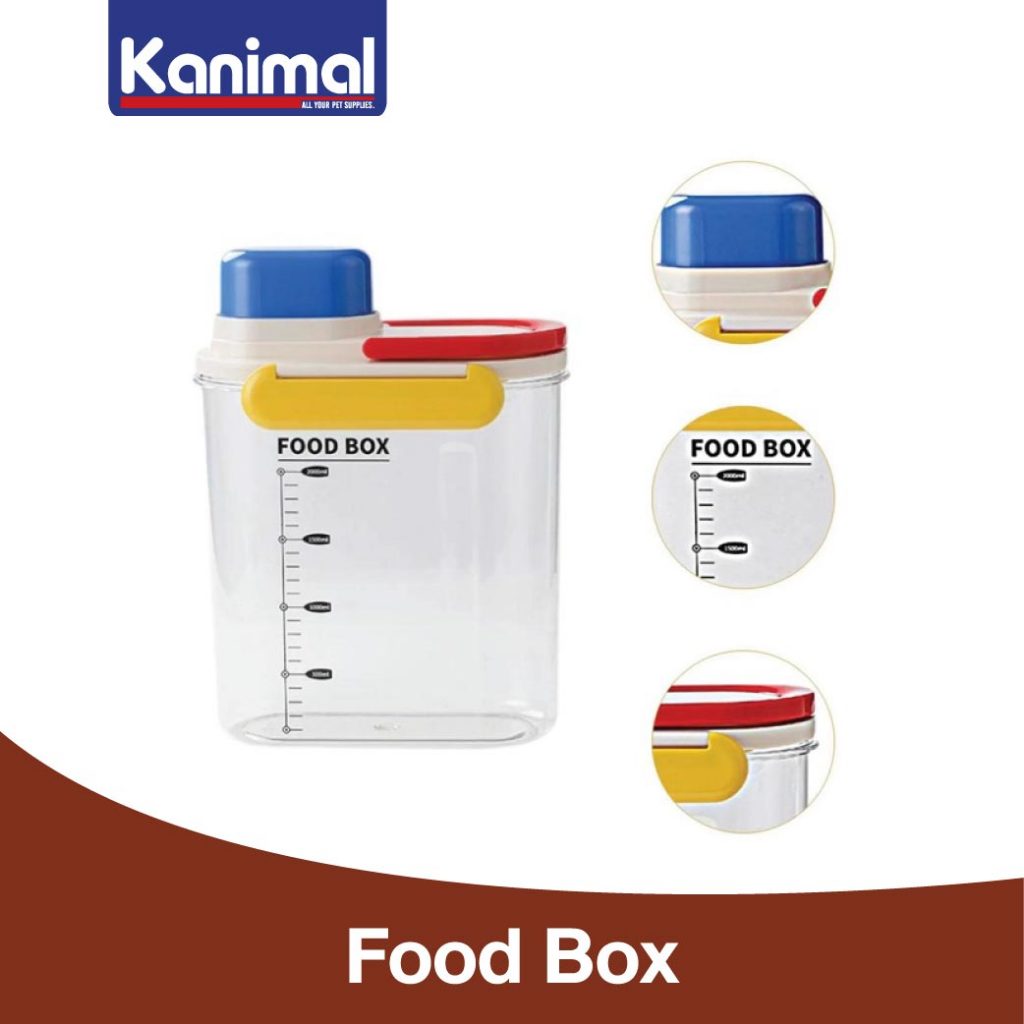 [22601] Kanimal Pet Food Box 2.5L กล่องเก็บอาหารเม็ด ถังเก็บอาหารเม็ด ขนาด 20 x 11 x 26.5 ซม.