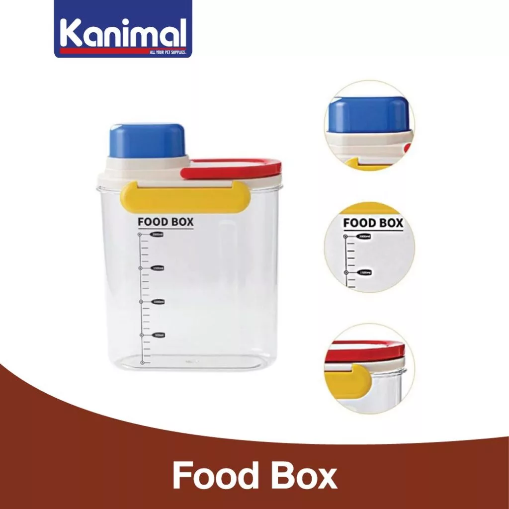 [22601] Kanimal Pet Food Box 2.5L กล่องเก็บอาหารเม็ด ถังเก็บอาหารเม็ด ขนาด 20 x 11 x 26.5 ซม.