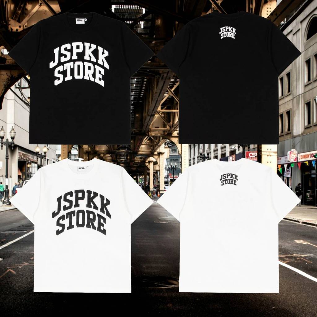 Jspkk Store Tee 2026 เสื้อยืดรุ่นใหม่สไตล์อเมริกัน Vintage Streetwear ทรงกึ่งโอเวอร์ไซส์  พร้อมดีเทลการตัดเย็บแบบวินเทจ