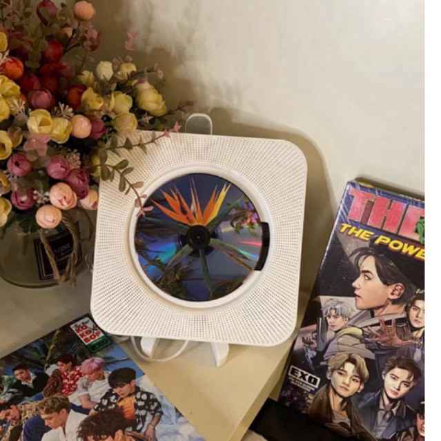 สีม่วง เครื่องเล่นซีดี CD Player เครื่องเล่นซีดีตั้งโต๊ะ ลำโพงติดผนัง เครื่องเล่นติดผนัง ฟังเพลงก็เพราะ แต่งห้องก็เก๋มาก