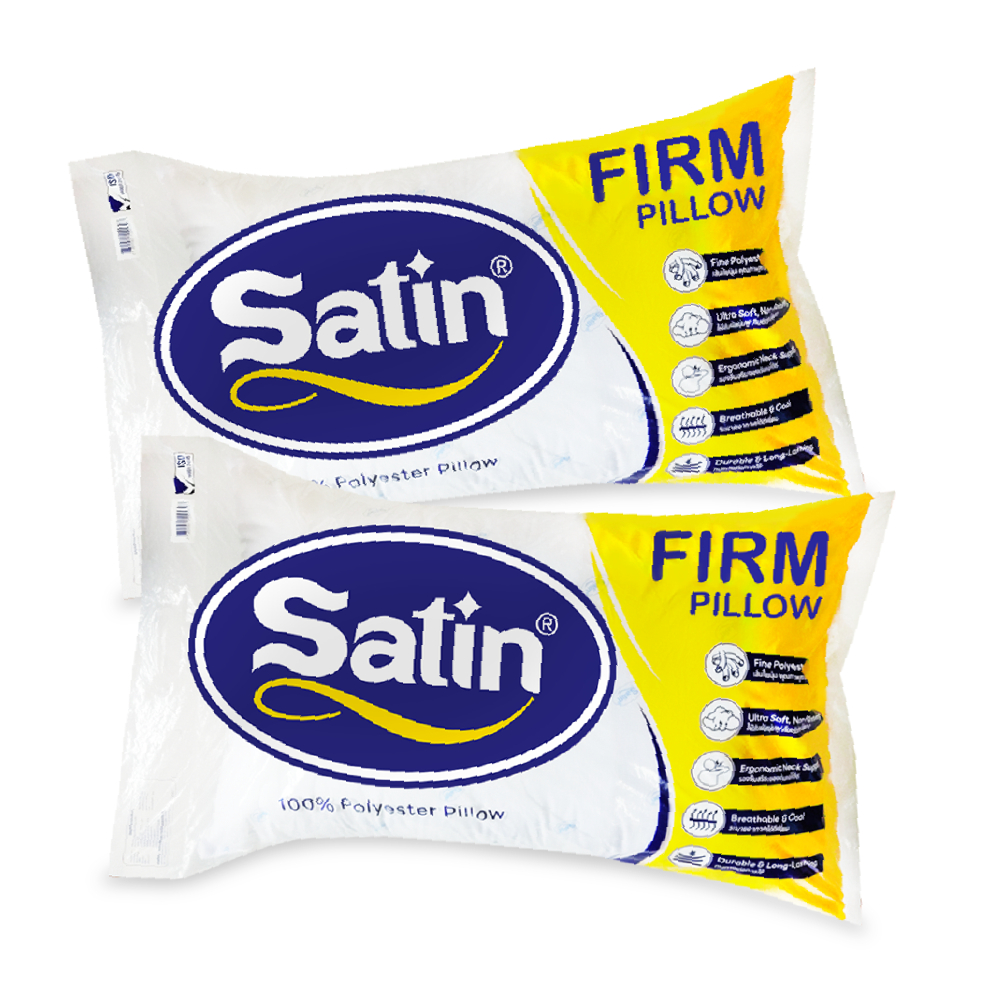 Satin หมอนหนุนใยสังเคราะห์เกรดA ขนาดมาตรฐาน  19” x 29” ของแท้100% แพ็คคู่สุดคุ้ม ผลิตใหม่ล่าสุด