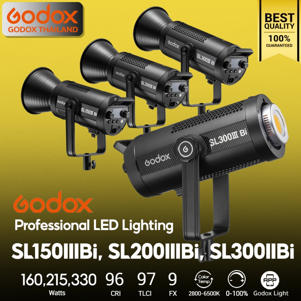 ลดล้างสต๊อก - Godox LED SL150IIIBi, SL200IIIBi, SL300IIIBi - 160W, 215W, 320W - 2800-6500K - Bowen M