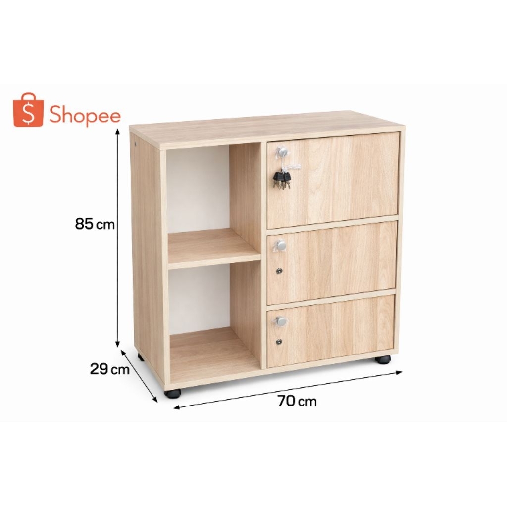 ตู้เก็บของอเนกประสงค์ พร้อมตู้ล็อคได้ ขนาดสูง85×กว้าง70ลึก29 cm