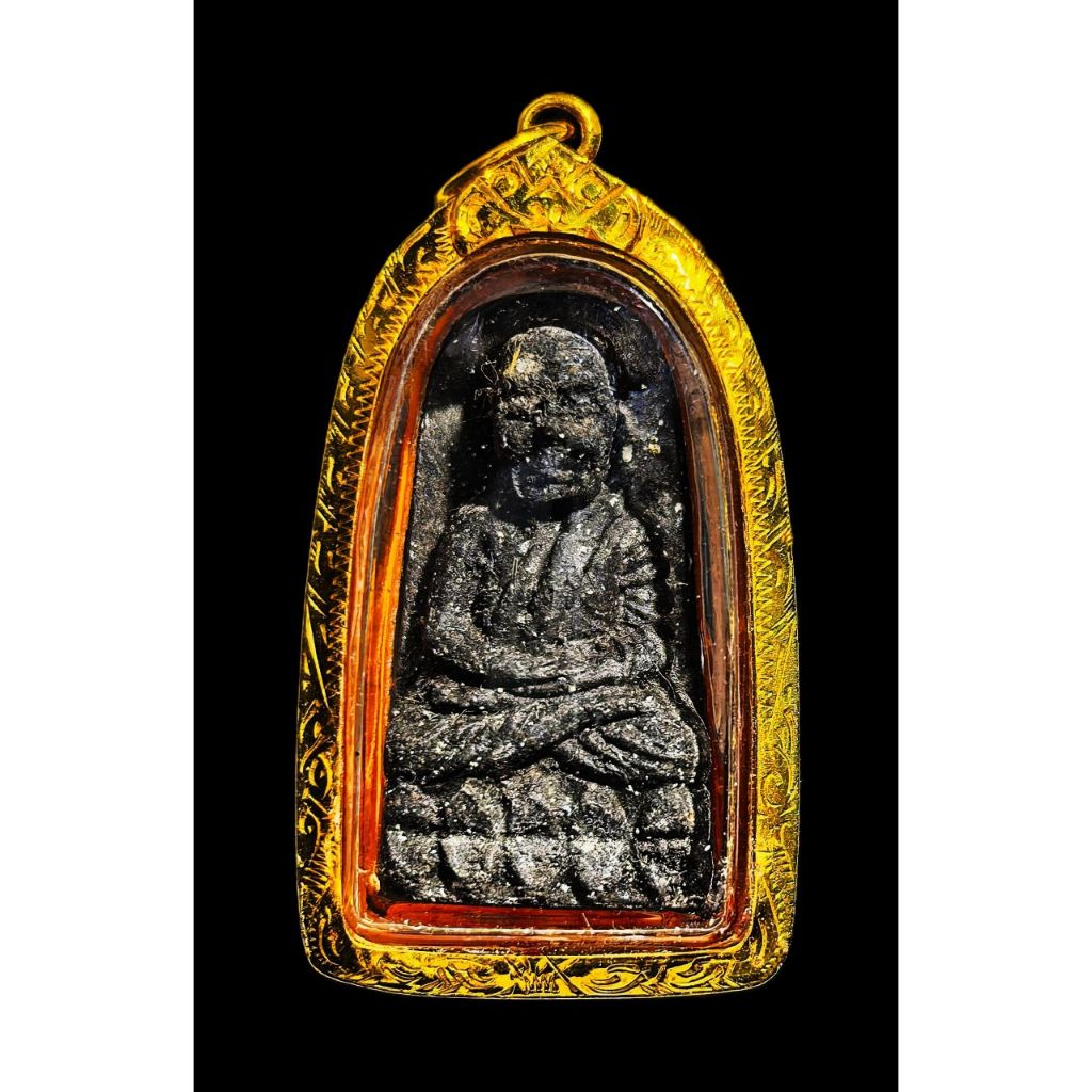 หลวงปู่ทวด เนื้อว่าน พิมพ์พระรอด หน้าใหญ่ ปี 24 เลี่ยมทอง วัดช้างให้