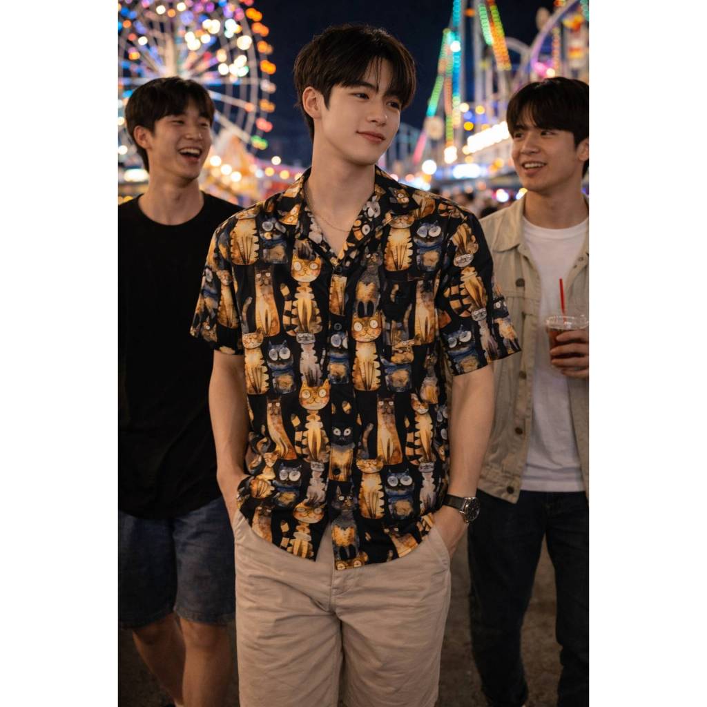 เสื้อฮาวายสไตล์ลำลอง ผลิตจากผ้าไหมอิตาลีเกรดพรีเมี่ยม ไม่ร้อน นุ่ม ลื่น สวมใส่สบายได้ทุกโอกาส