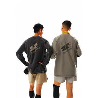 CryingCenter เสื้อยืดคอกลมแขนยาวสำหรับออกกำลังกาย Marathon Running Long Sleeve T-Shirt