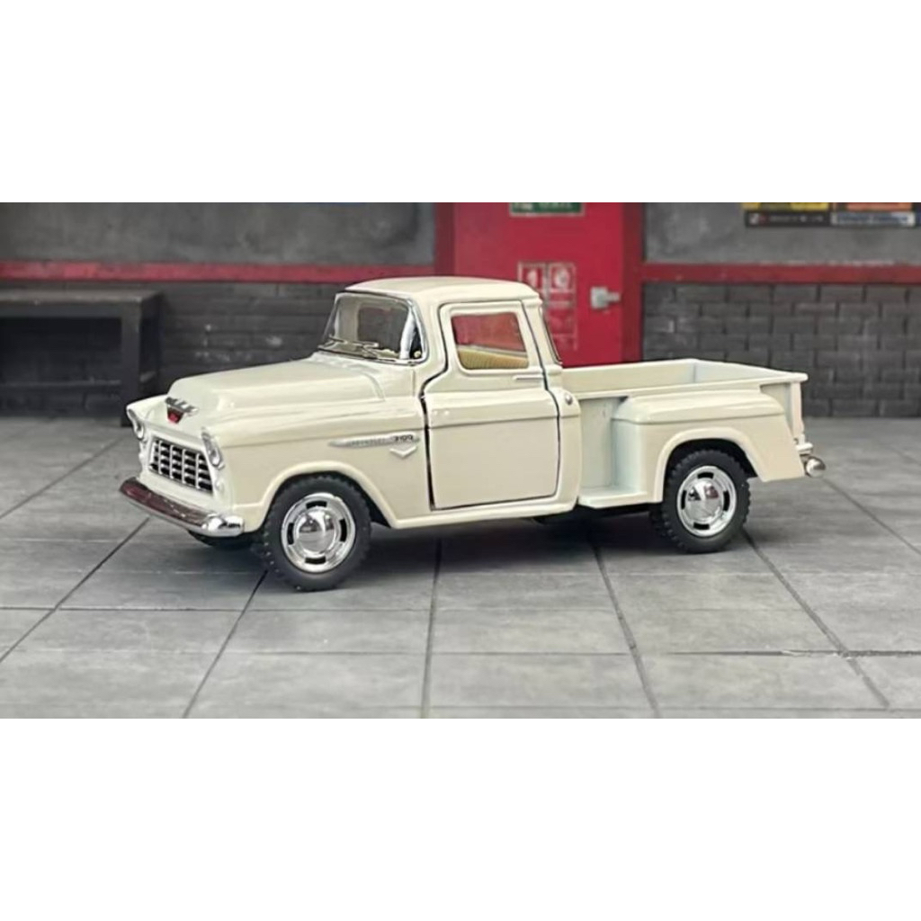 โมเดลโชว์โมเดลรถเหล็กโมเดลสะสมรุ่น1955 ChevyStepside pick up zcale1:32
