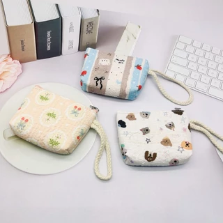 L368 กระเป๋าใบเล็กใส่เหรียญ สายเชือก ลายมินิมอล พร้อมส่งจากไทย