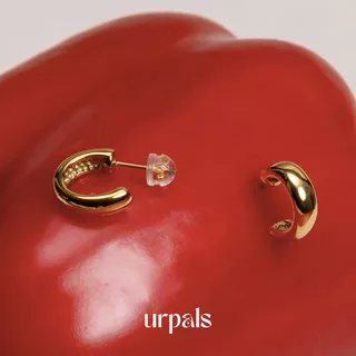 URPALS ต่างหูสายฝอ Stainless ชุบทอง 18K คุณภาพสูง ใส่อาบน้ำ ออกกำลังกายได้
