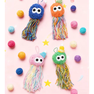 ตุ๊กตาปลาหมึก ของเล่นแมว ไหมพรมปลาหมึกห้อย สีพาสเทล ของเล่นแมวกัดเล่น มีพู่เชือกยาว ของเล่นแมวน่ารัก สำหรับแมวทุกวัย