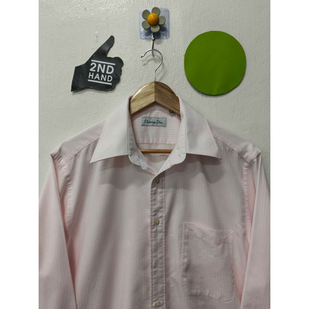 เสื้อเชิ้ตสุภาพบุรุษ Christian Dior ไซส์ 2XL สีชมพู 100% ❗(สั่งป้ายวงกลมต่างสี รบกวนสั่งคนละออเดอร์)