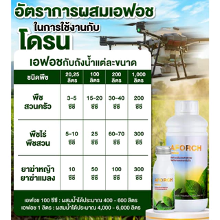 เอฟอช Aforch ขนาด 1 ลิตร เป็นนวัตกรรมสารเสริมประสิทธิภาพชนิดพิเศษ ช่วยเพิ่มการนำพาสารที่ผสมเข้าสู่พืชได้ สูงถึง 97%