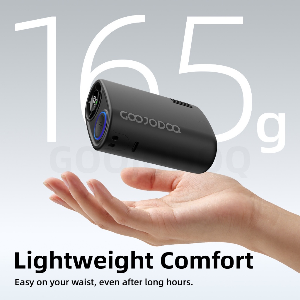 GOOJODOQ GFS021 พัดลมติดเอว ความจุ 3000mAh ความเร็วสูง ปรับระดับความแรงลมได้ รูปที่ 2