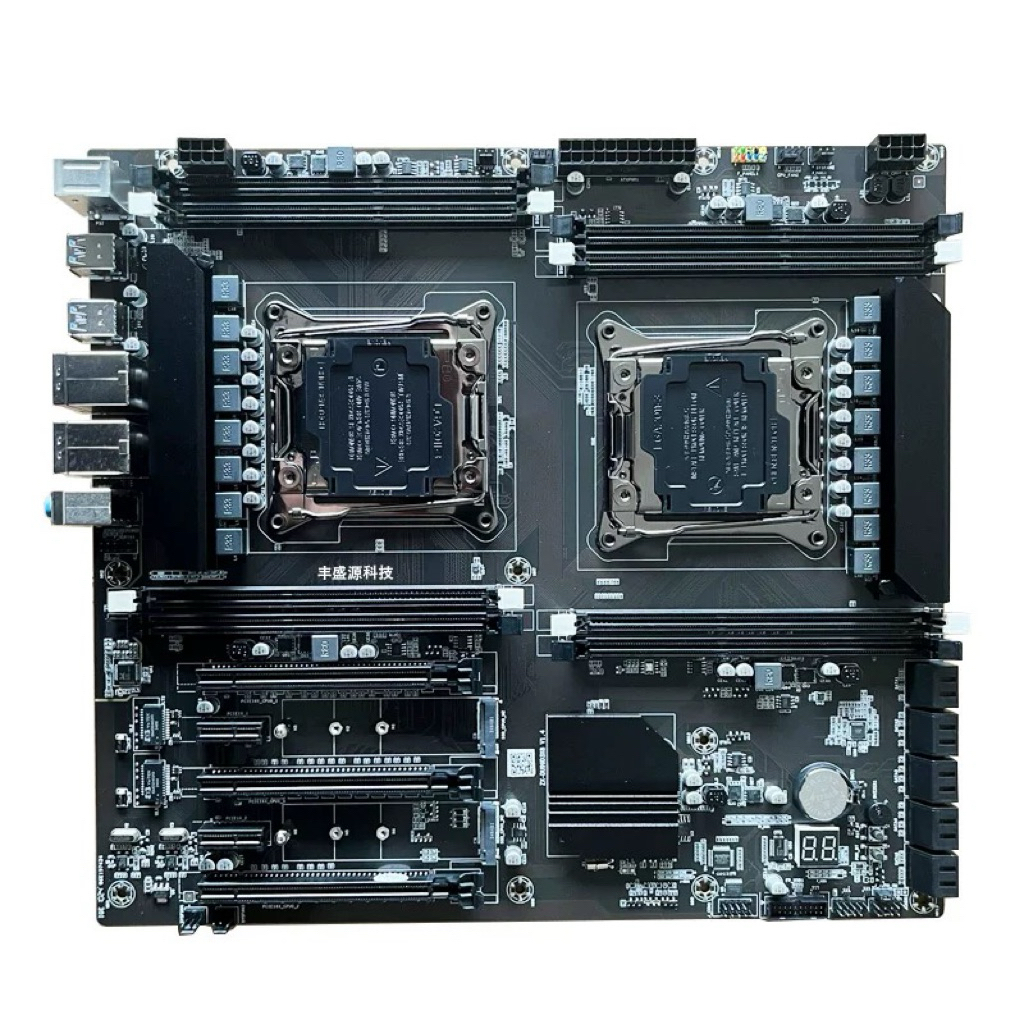 ZX-DU99D3 Dual CPU X99 Motherboard บอร์ด 2 ซ็อกเก็ต LGA2011-3 รองรับ Xeon E5 V3/V4 DDR3 เปิดบอทหลายจอ ตัดต่อ ประกัน1ปี