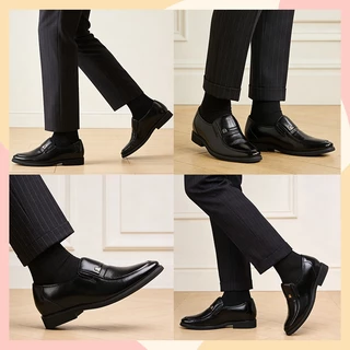 XWshopee รองเท้าหนังสำหรับผู้ชาย คู่นี้ทรงสวย คลาสสิกสุดๆ ผสมผสานหนังเรียบลื่นแบบคลาสสิก เข้ากับพื้นรองเท้าที่ทนทาน