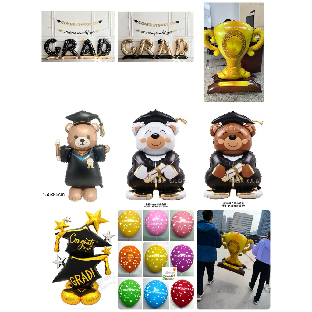 ลูกโป่งcongratulations ฟอยล์รับปริญญา จบการศึกษา graduation (1ใบ) พร้อมส่งจากไทย