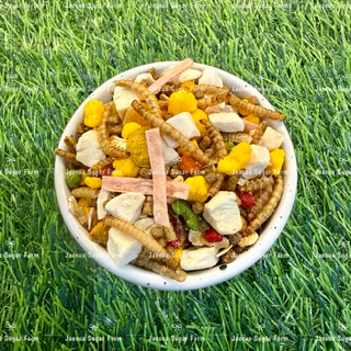 🐛✨อาหารชูการ์ไกรเดอร์ สูตรพิเศษ โปรตีน คูณ3 มาแล้วจ้าสูตรนี้จะเพิ่มอกไก่ ไข่ป๊อบ หนอนนกและปลาเส้นแบบพิเศษ