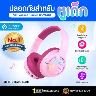 [มีปุ่มจำกัดเสียงสำหรับเด็ก] หูฟังเด็ก iClever BTH18 Kids Headphones BT หูฟังครอบหู หูฟังสำหรับเด็ก