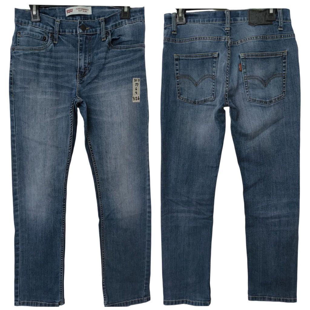 รหัส จ.3126 ลีวายรุ่น511 เอว30-31 ยาว37 ปลายขา6 ยีนส์ชายมือสอง
