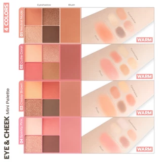 CUTE PRESS EYE & CHEEK MINI PALETTE พาเลทท์แต่งหน้าตาและแก้ม สีเด่นชัด ติดทนยาวนาน เข้าได้กับทุกลุค